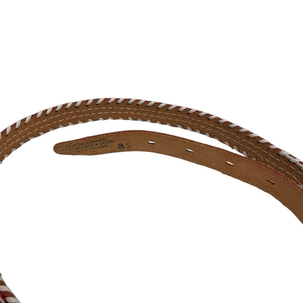 Vintage Beaded Leather Belt 33” Thunderbird Western Aztec - Picture 4 of 6